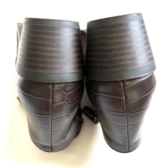 NWOT Vionic Marissa Suede Leather Side Zip Croco Embossed Chocolate Brown 8.5 - Picture 15 of 17